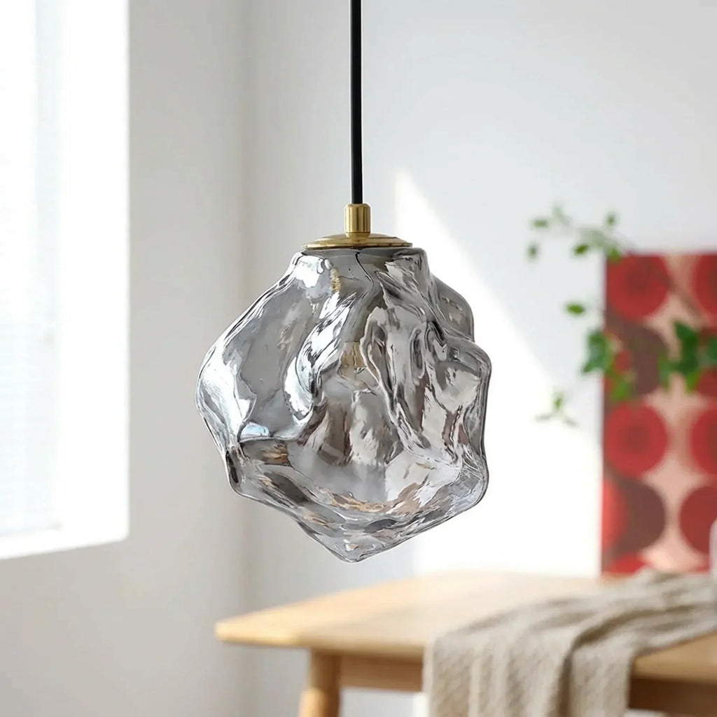 Sculptural Pendant Light With Lava Glass Organic Look For Indoor Ceilings In Modern Interiors
