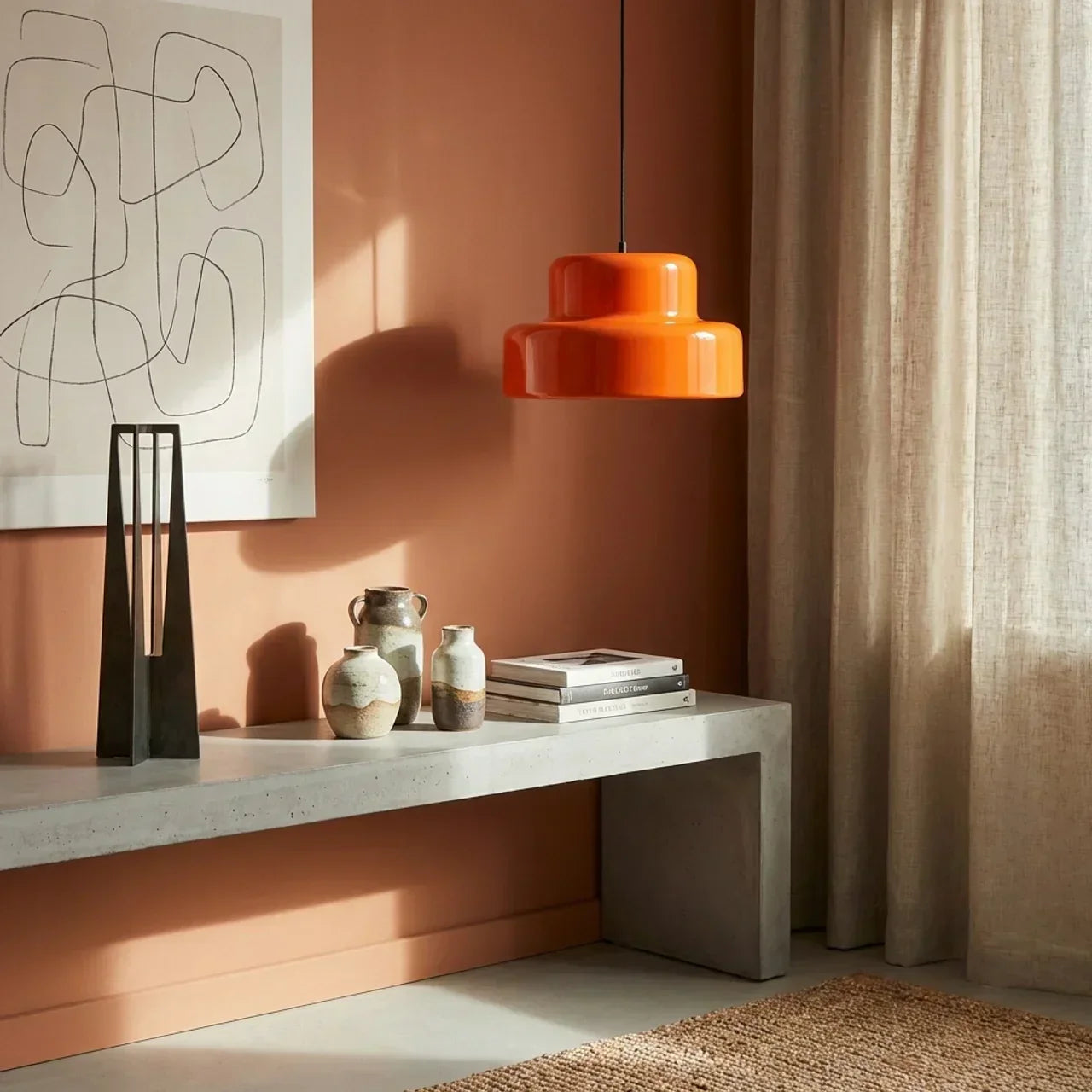 Coloured Glass Bowl Pendant Light In Bauhaus Style For Modern Interiors And Home Living