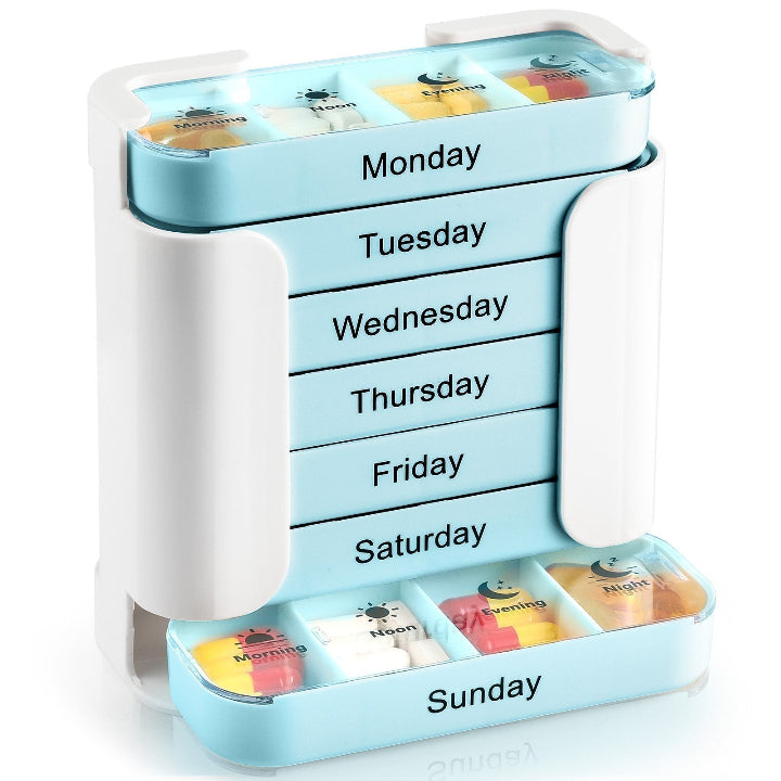7-Tage Pillenbox mit Tageslabels – farbcodiert & reisefertig -    Zorenza