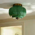 Timeless Milk Glass Ceiling Light With Semi-Flush Mount For Indoor Rooms And Hallways