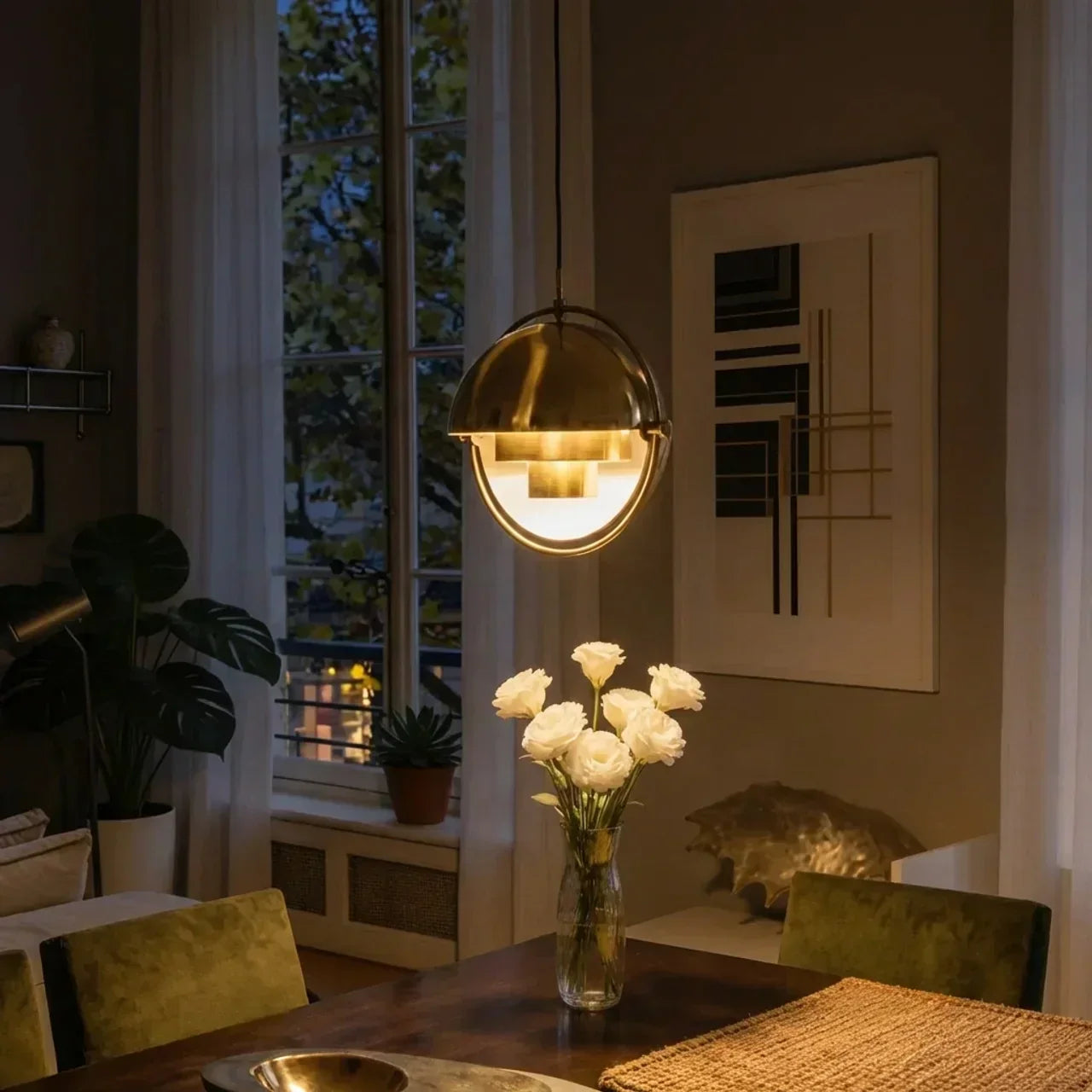 Scandinavian Style Adjustable Pendant Light With Directional Shade For Living Spaces