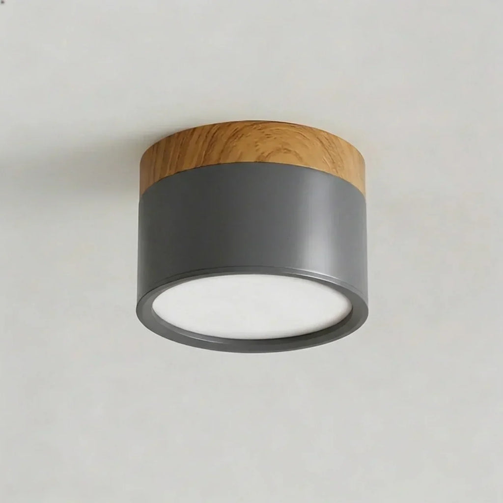 Ceiling Light Fixture Featuring LED In Flush Mount Solid Wood Colour Accent For Modern Homes