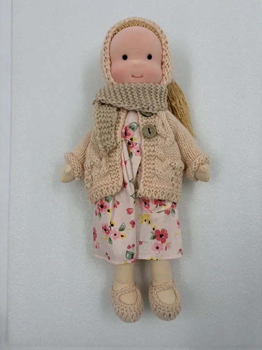 Waldorf Doll Blue Cloth Plush Toy For Creative Playtime