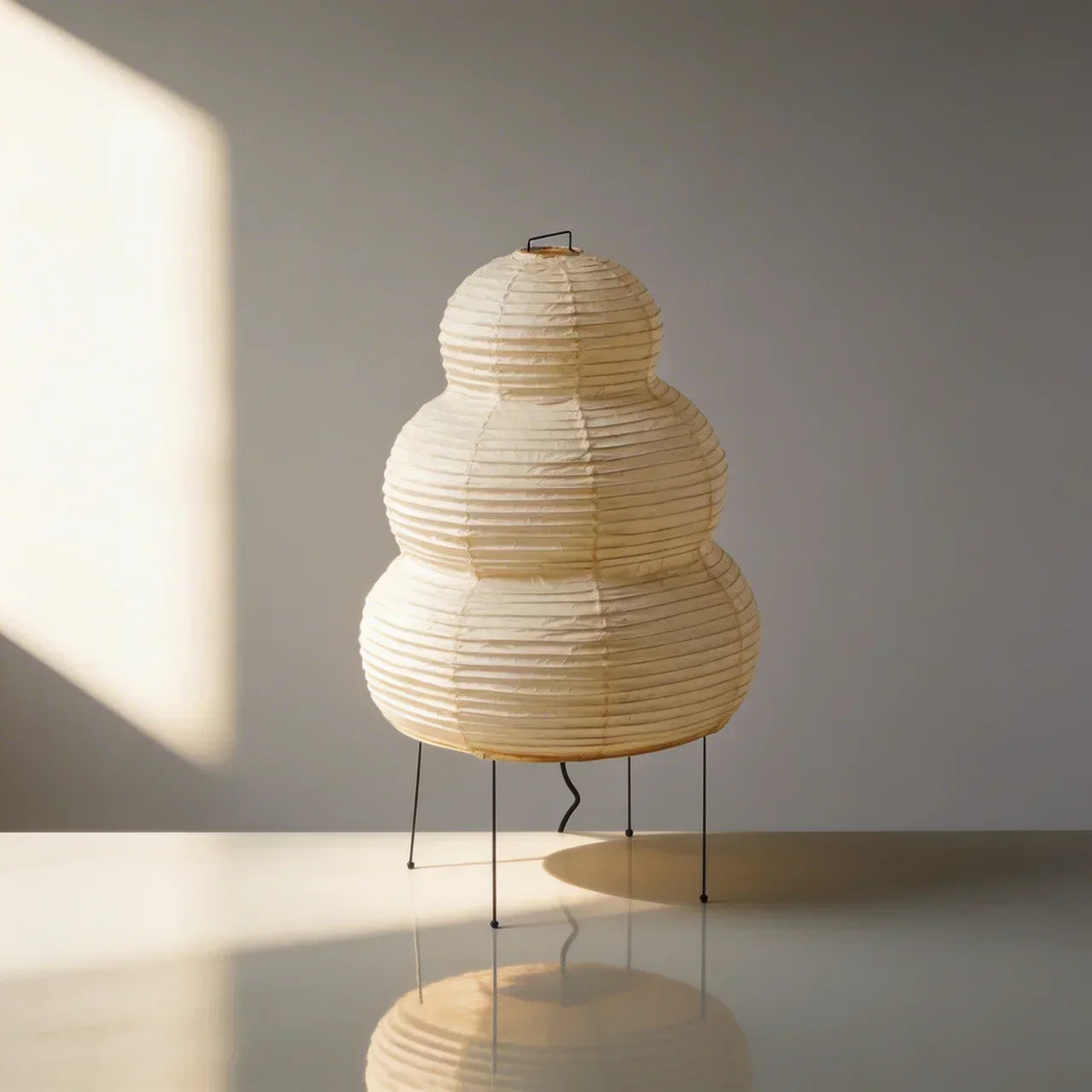 Rice Paper Lamp With Shade Layered Paper For Indoor Use On Flat Surfaces Floor Lamp
