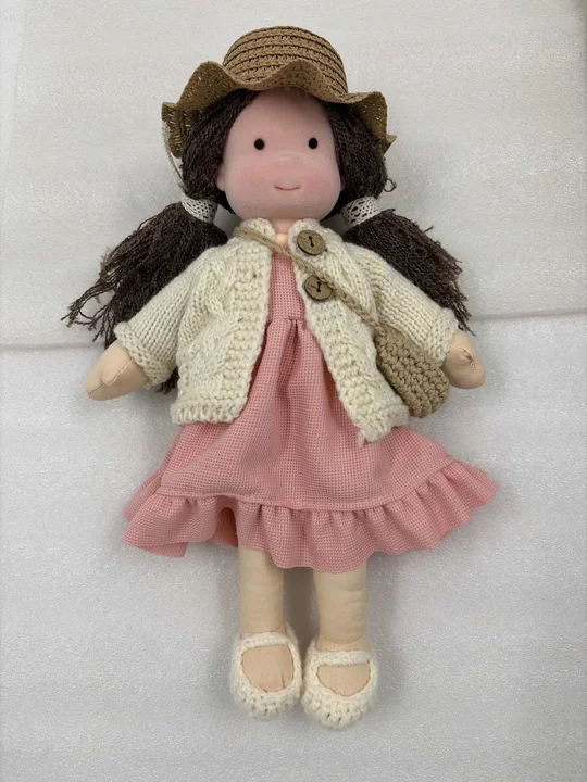 Waldorf Doll Blue Cloth Plush Toy For Creative Playtime