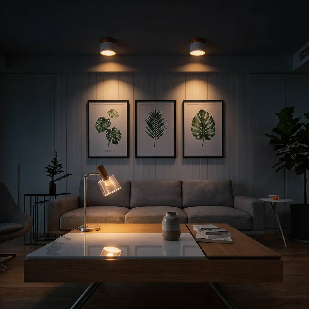 Ceiling Light Fixture Featuring LED In Flush Mount Solid Wood Colour Accent For Modern Homes
