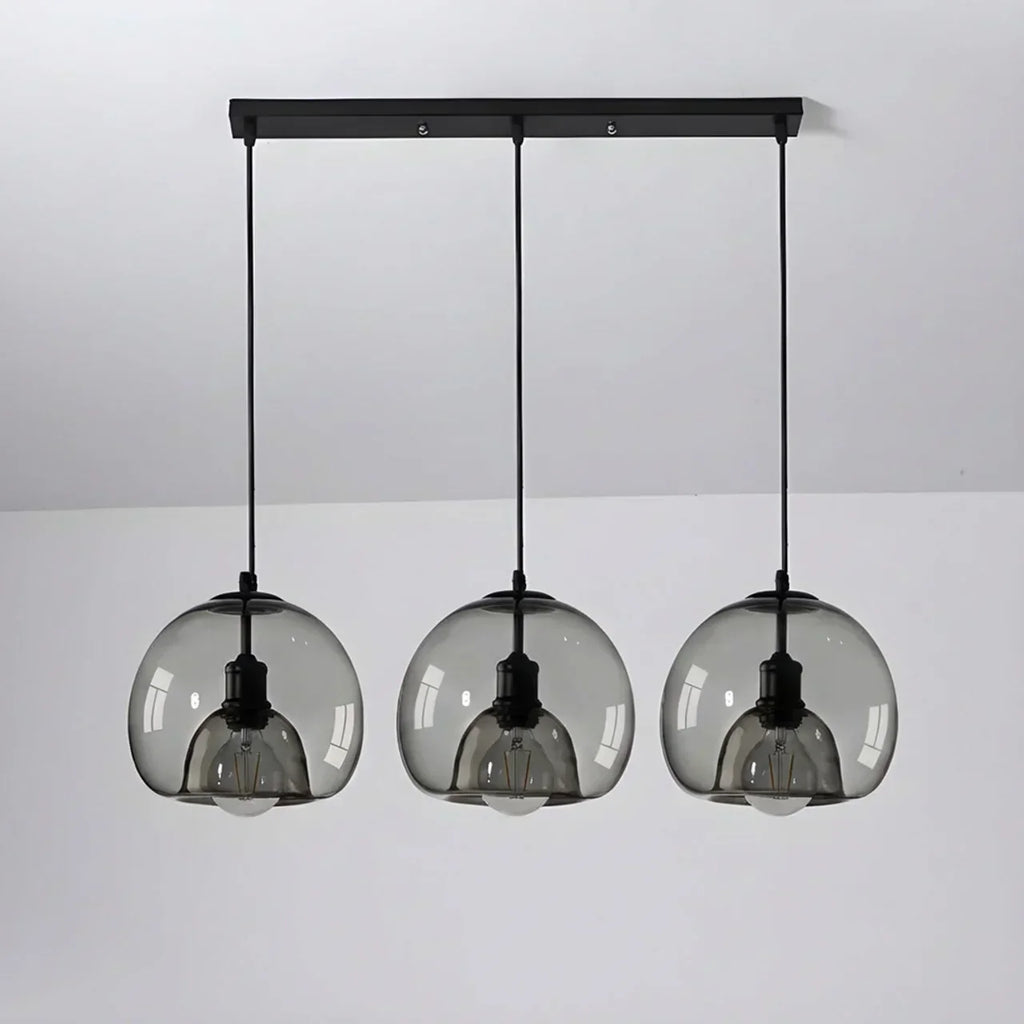 Glass Pendant Light With Multiple Shades For Ceiling Mount Over Dining Tables And Islands Round Canopy Or Linear Canopy