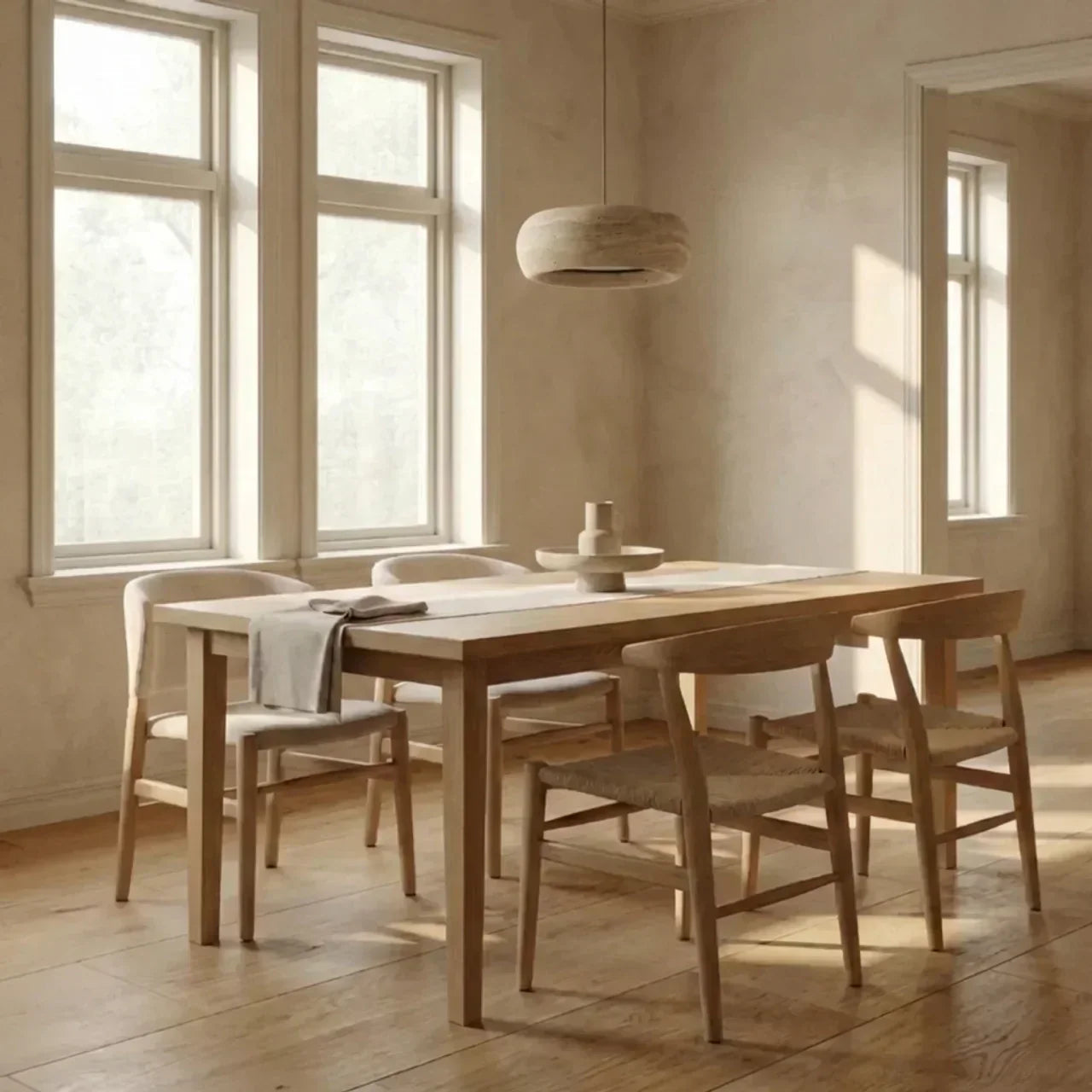 Pendant Light In Travertine With Integrated LED For Ceiling Mount Indoor Lighting