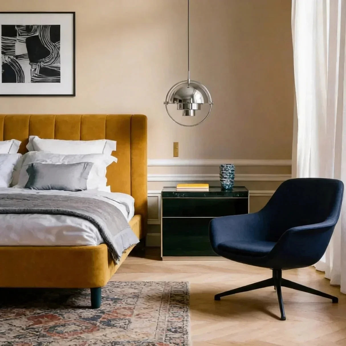 Scandinavian Style Adjustable Pendant Light With Directional Shade For Living Spaces