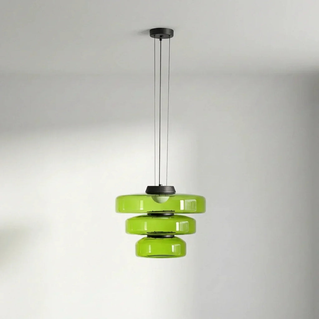 Bauhaus Style Tiered Glass Pendant Light With Integrated Led For Modern Interiors