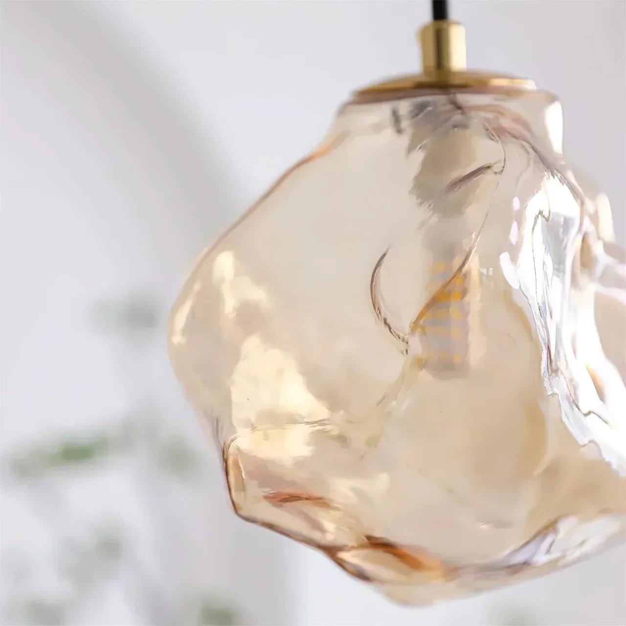 Sculptural Pendant Light With Lava Glass Organic Look For Indoor Ceilings In Modern Interiors