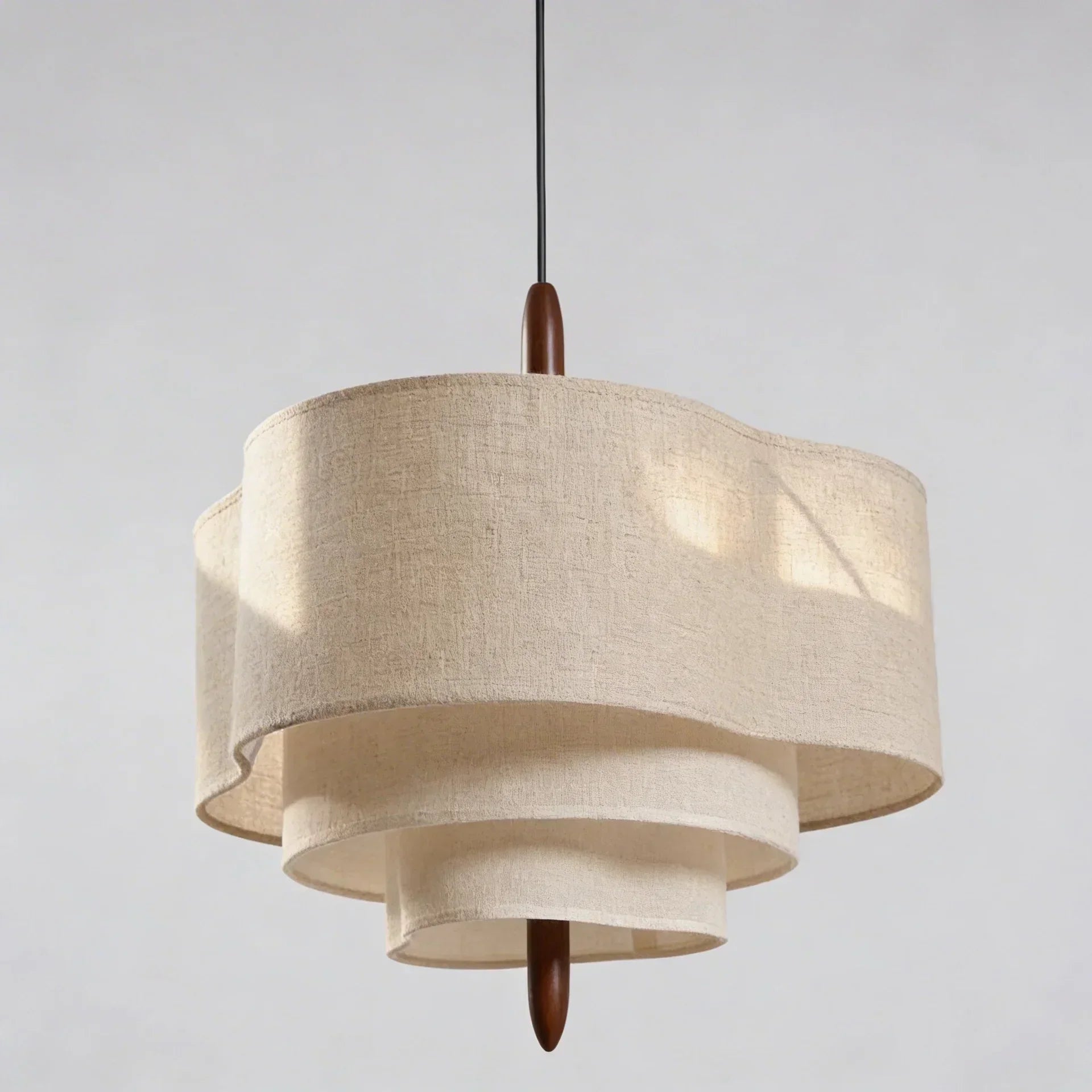 Layered Fabric Pendant Ceiling Lamp With Soft Diffused Shade For Cozy Indoor Ambience Warm Glow