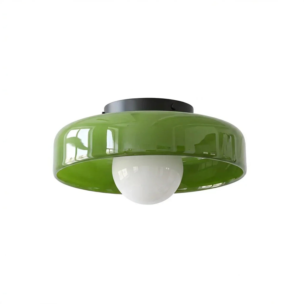 Bauhaus Glass Wall And Ceiling Light For Soft Ambient Illumination And Dual Mounting