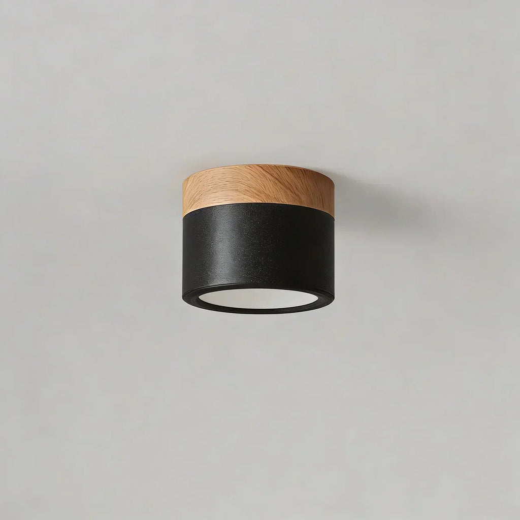 Ceiling Light Fixture Featuring LED In Flush Mount Solid Wood Colour Accent For Modern Homes