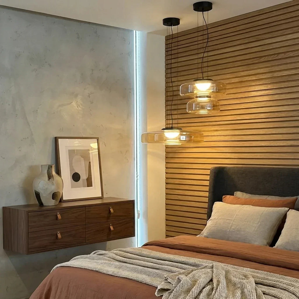 Bauhaus Style Tiered Glass Pendant Light With Integrated Led For Modern Interiors