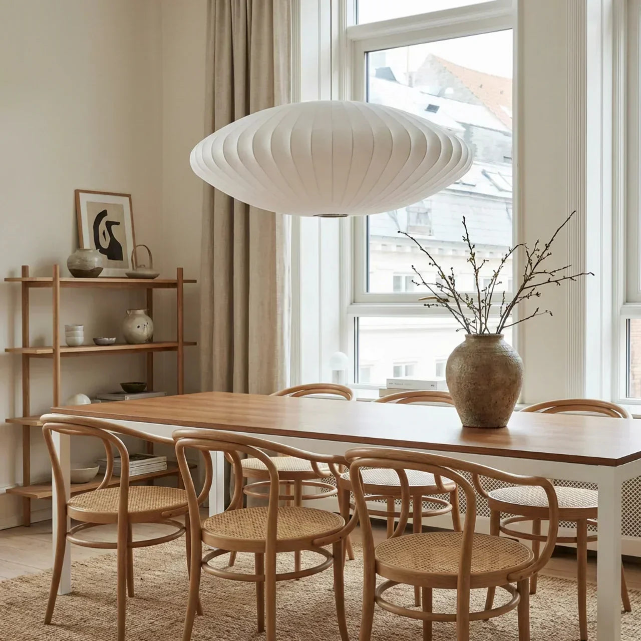 Silk Pendant Ceiling Light With Minimalist Shade For Warm Diffused Indoor Ambience