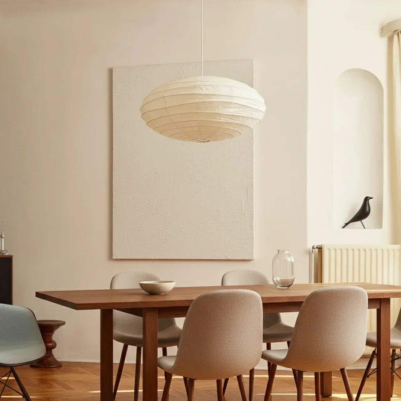 Rice Paper Ceiling Pendant Light With Oval Shade For Cozy Indoor Living Spaces Everyday Use