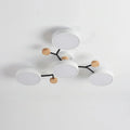 Branching Ceiling Light Fixture Featuring Wood Accents For Modern Living Spaces And Warm Ambience