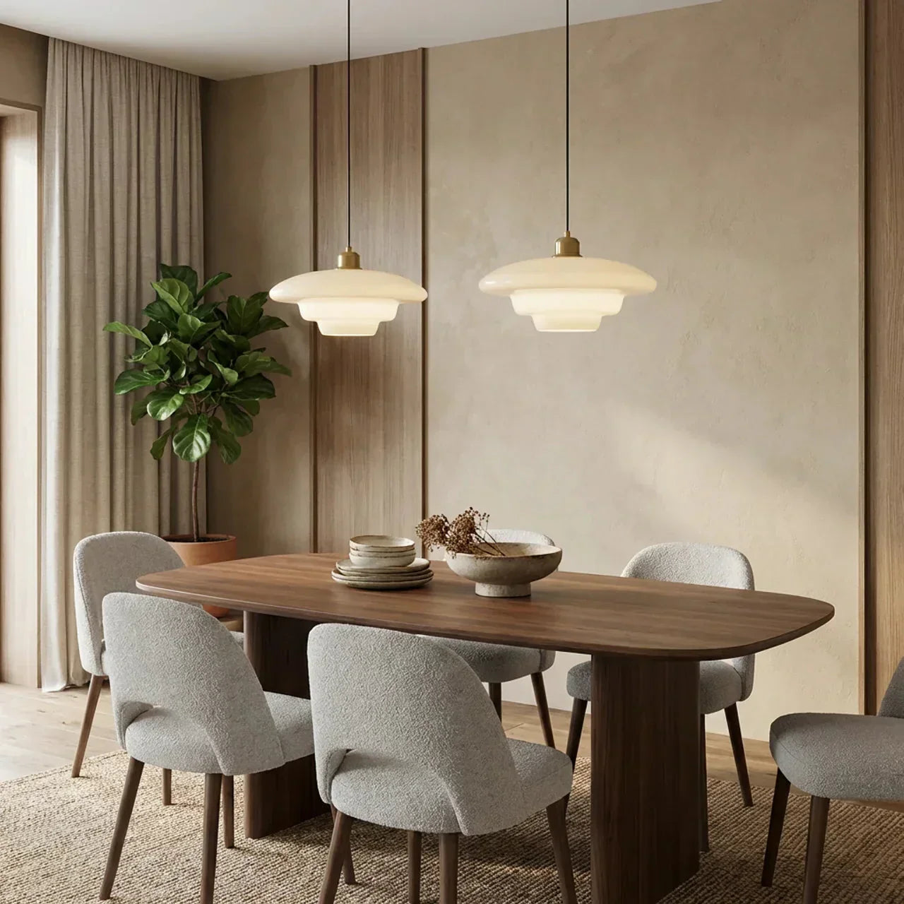 Antique Style Glass Pendant Ceiling Light With Brass Finish Suspension For Interiors