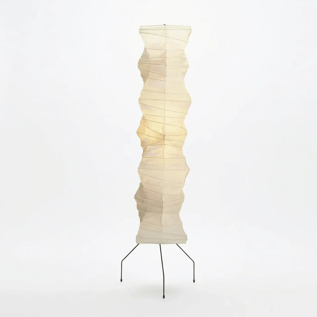 Nimbus And Helix Floor Lamp With Rice Paper Shade And Sculptural Layered Design For Ambient Glow