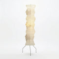 Nimbus And Helix Floor Lamp With Rice Paper Shade And Sculptural Layered Design For Ambient Glow