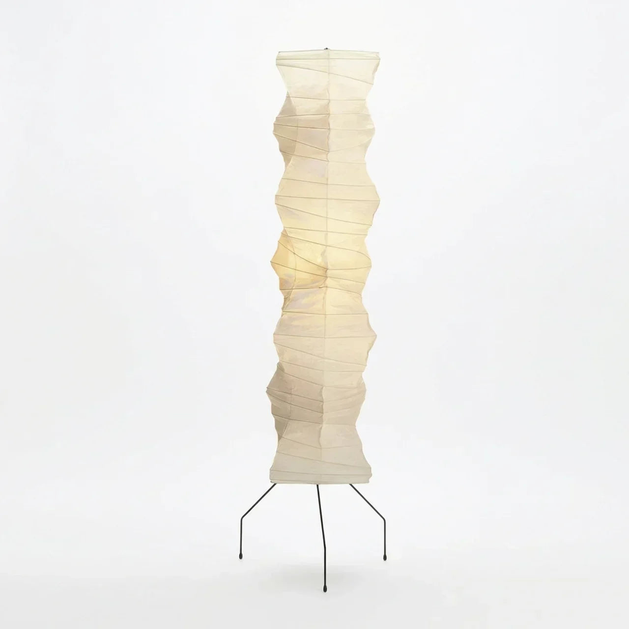 Nimbus And Helix Floor Lamp With Rice Paper Shade And Sculptural Layered Design For Ambient Glow
