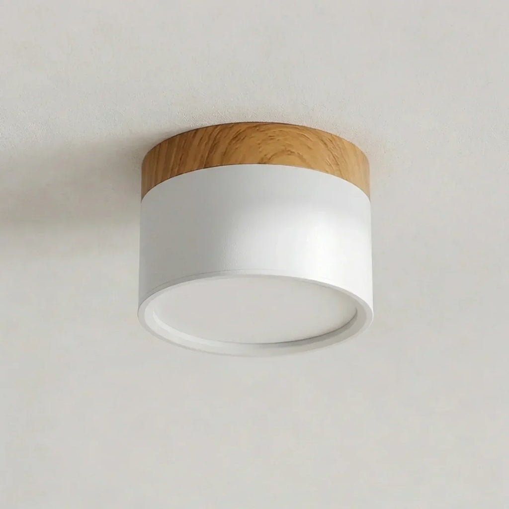 Ceiling Light Fixture Featuring LED In Flush Mount Solid Wood Colour Accent For Modern Homes