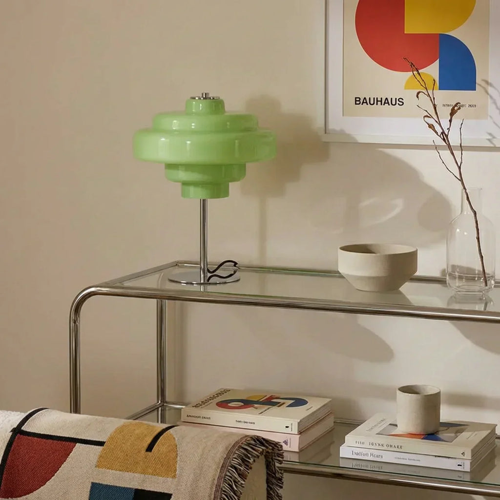 Bauhaus Style Lamp With Coloured Glass Accents For Modern Living Rooms And Hallways