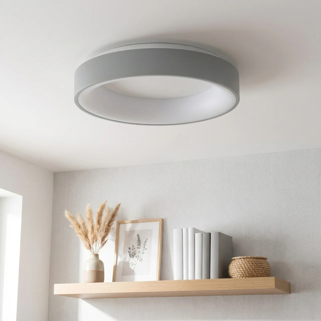 Circular Flush Mount Ceiling Light With Hollow Center And Integrated LED Diffuser