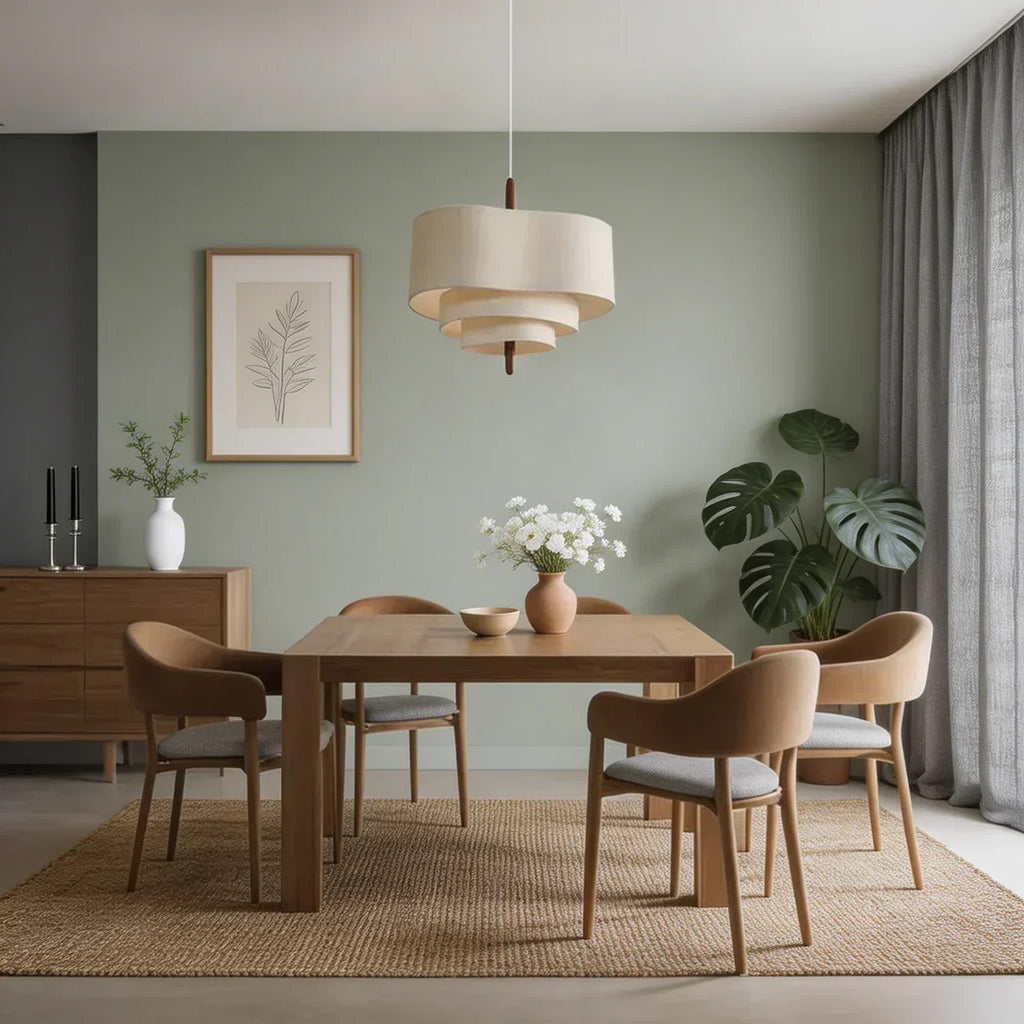 Layered Fabric Pendant Ceiling Lamp With Soft Diffused Shade For Cozy Indoor Ambience Warm Glow