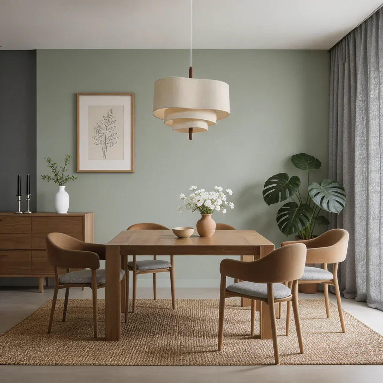 Layered Fabric Pendant Ceiling Lamp With Soft Diffused Shade For Cozy Indoor Ambience Warm Glow