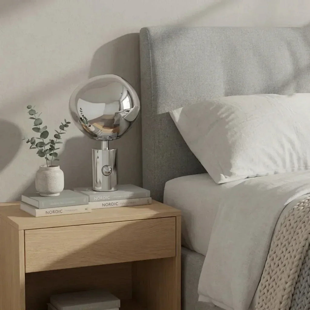 Table Lamp With Sculptural Molten Shade In Melted Acrylic Finish For Indoor Ambient Lighting