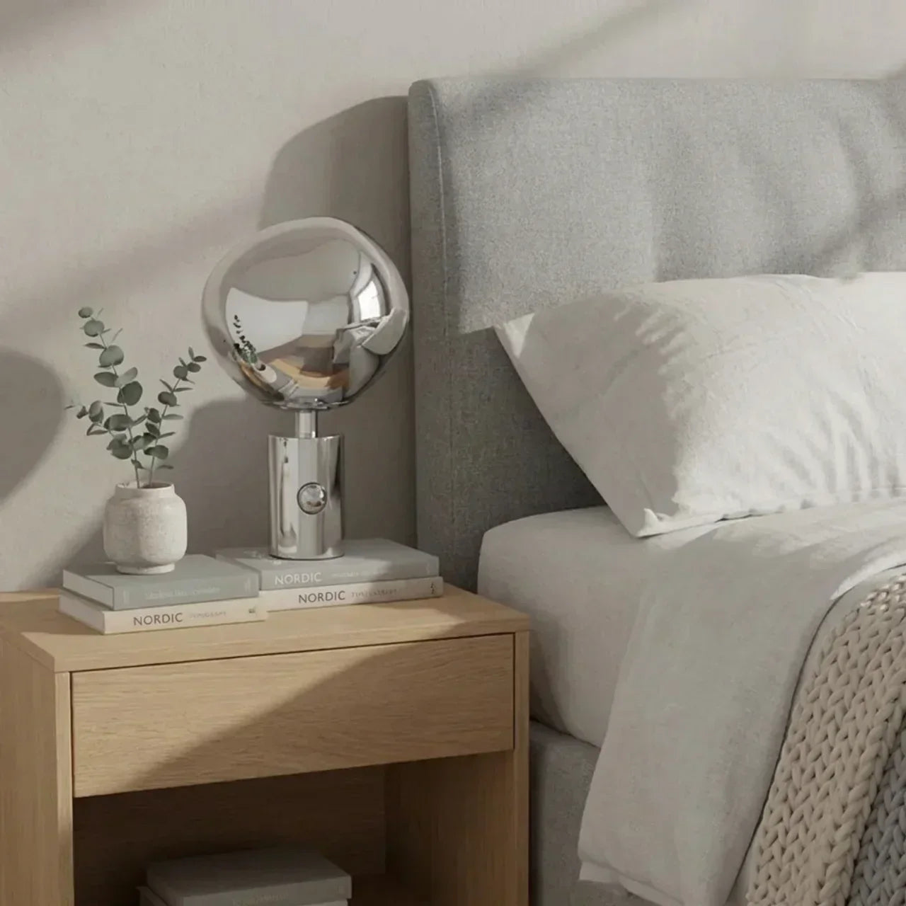 Table Lamp With Sculptural Molten Shade In Melted Acrylic Finish For Indoor Ambient Lighting