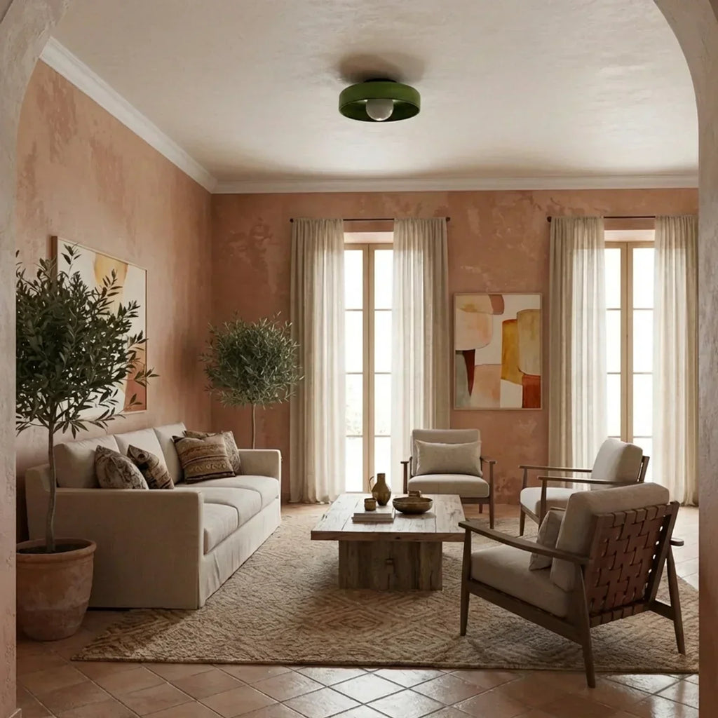 Bauhaus Glass Wall And Ceiling Light For Soft Ambient Illumination And Dual Mounting