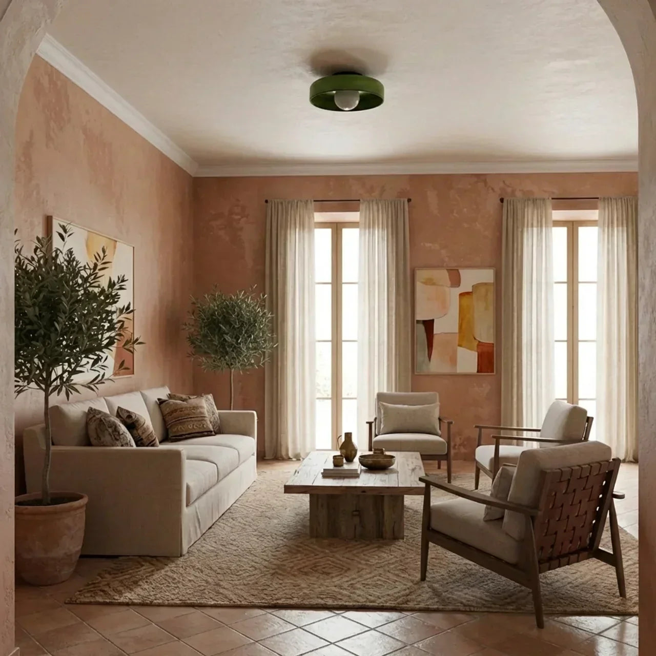 Bauhaus Glass Wall And Ceiling Light For Soft Ambient Illumination And Dual Mounting