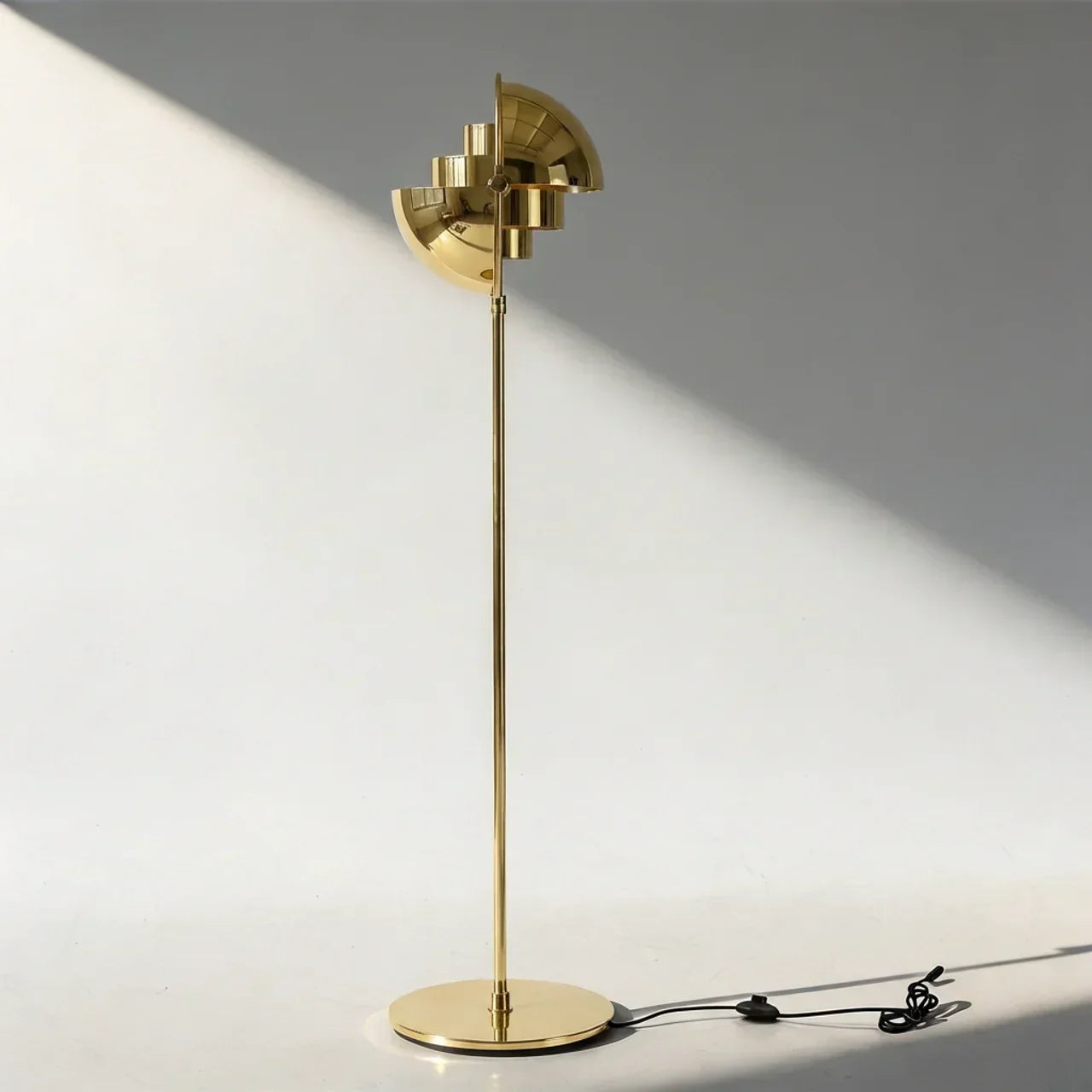 Directional Floor Lamp With Adjustable Shade In Danish Modern Style For Residential Interiors