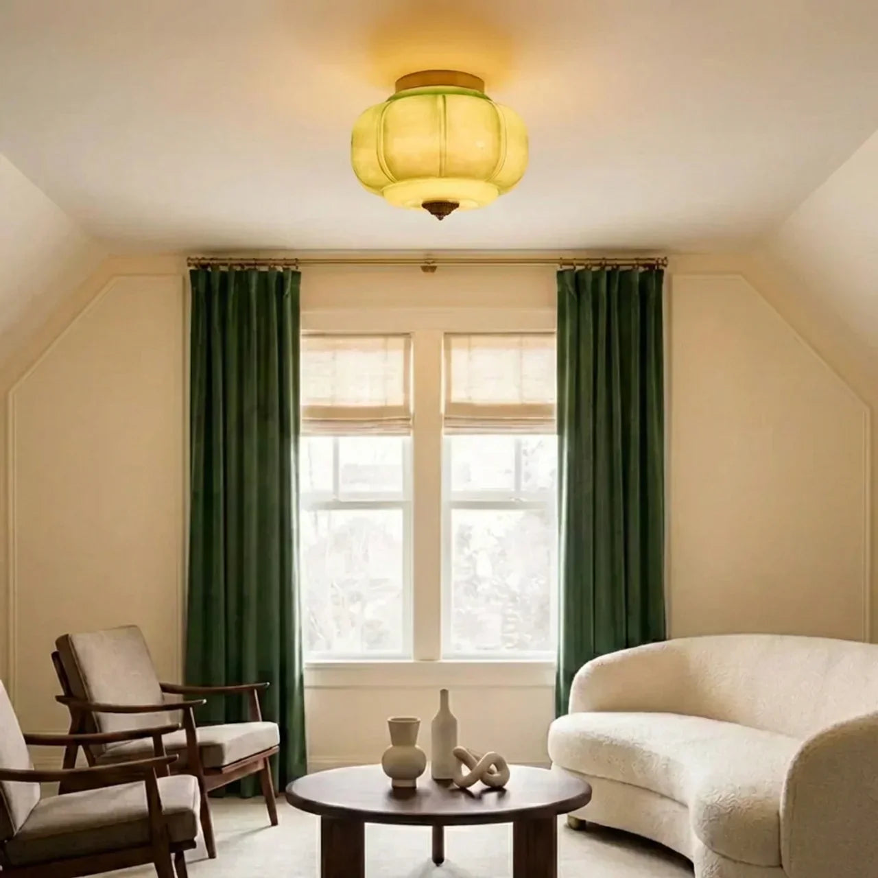 Timeless Milk Glass Ceiling Light With Semi-Flush Mount For Indoor Rooms And Hallways