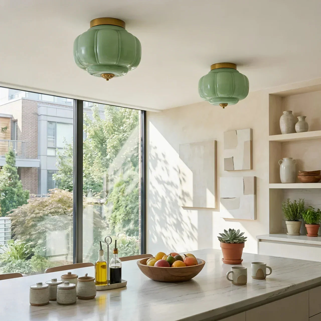 Timeless Milk Glass Ceiling Light With Semi-Flush Mount For Indoor Rooms And Hallways