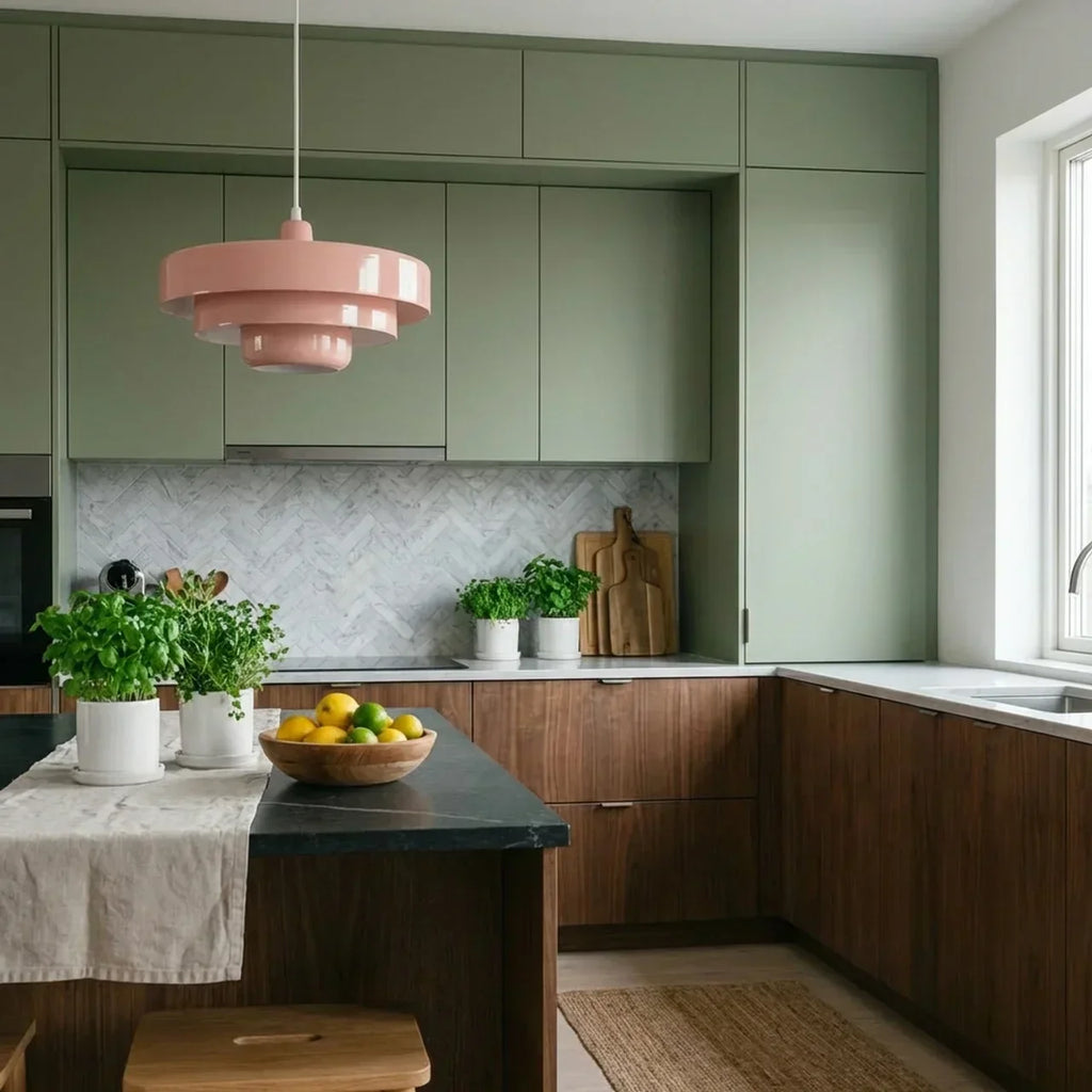 Bauhaus Style Pendant Light With Tiered Glass Elements For Ceiling Installations Diffused Ambient Lighting