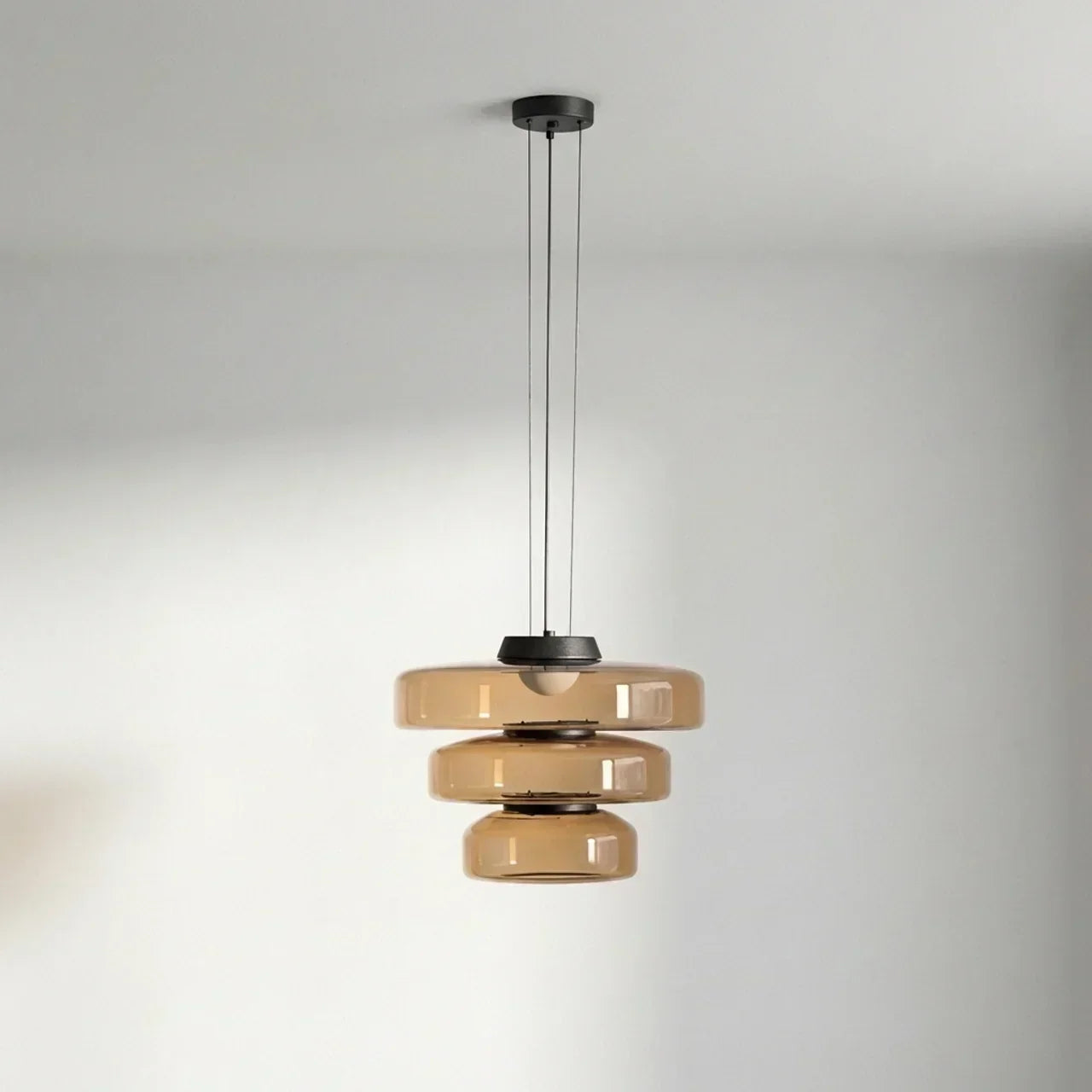 Bauhaus Style Tiered Glass Pendant Light With Integrated Led For Modern Interiors