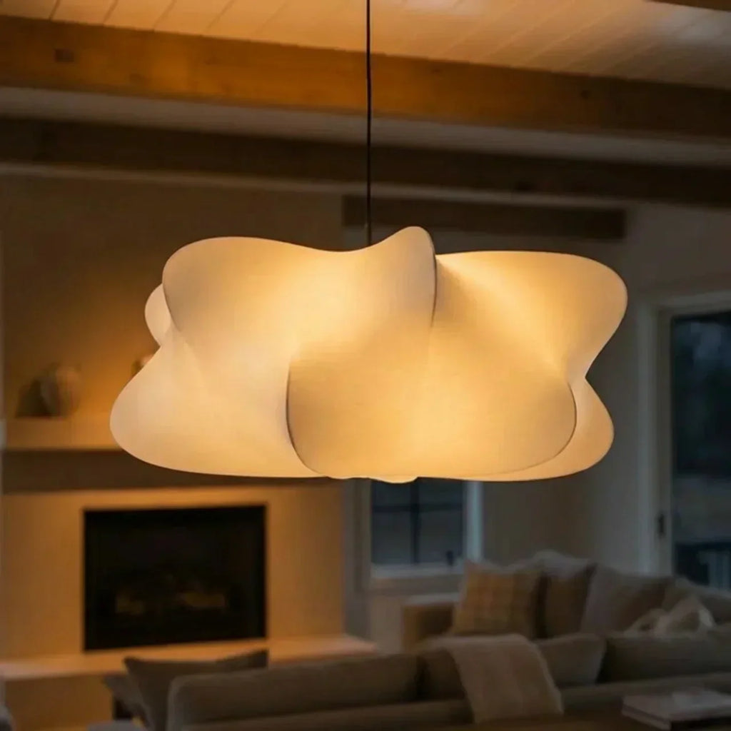 Mulberry Silk Ceiling Pendant Lamp With Sculptural Shade For Warm Indoor Ambience