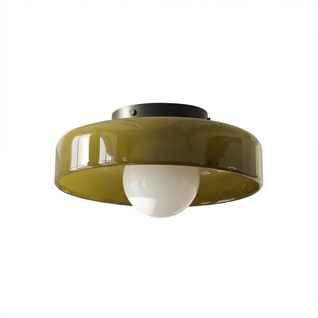 Bauhaus Glass Wall And Ceiling Light For Soft Ambient Illumination And Dual Mounting