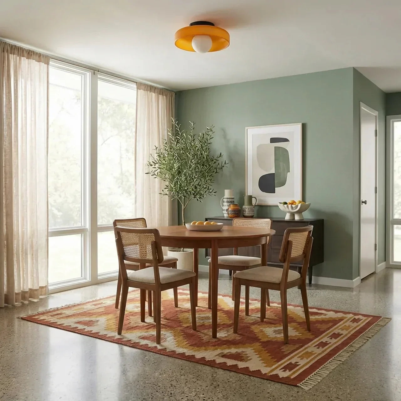 Bauhaus Glass Wall And Ceiling Light For Soft Ambient Illumination And Dual Mounting