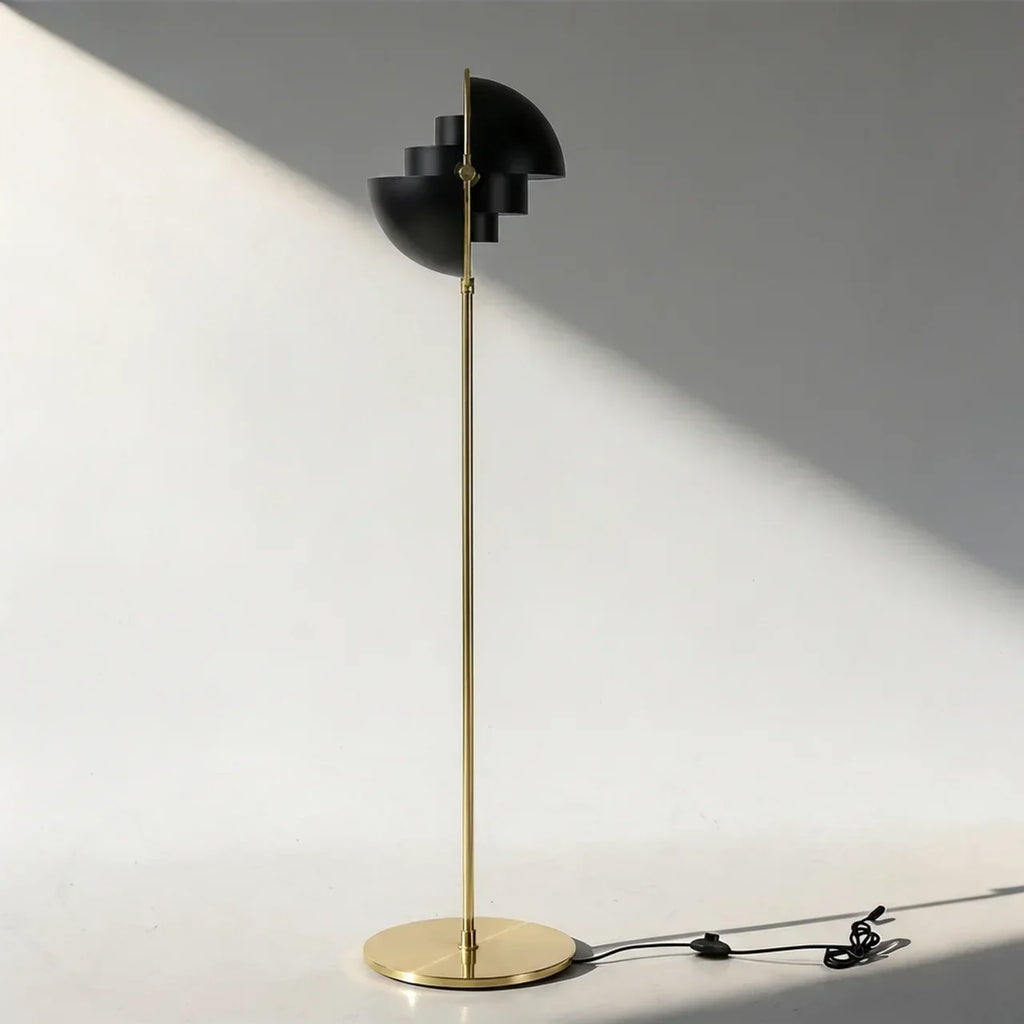 Directional Floor Lamp With Adjustable Shade In Danish Modern Style For Residential Interiors