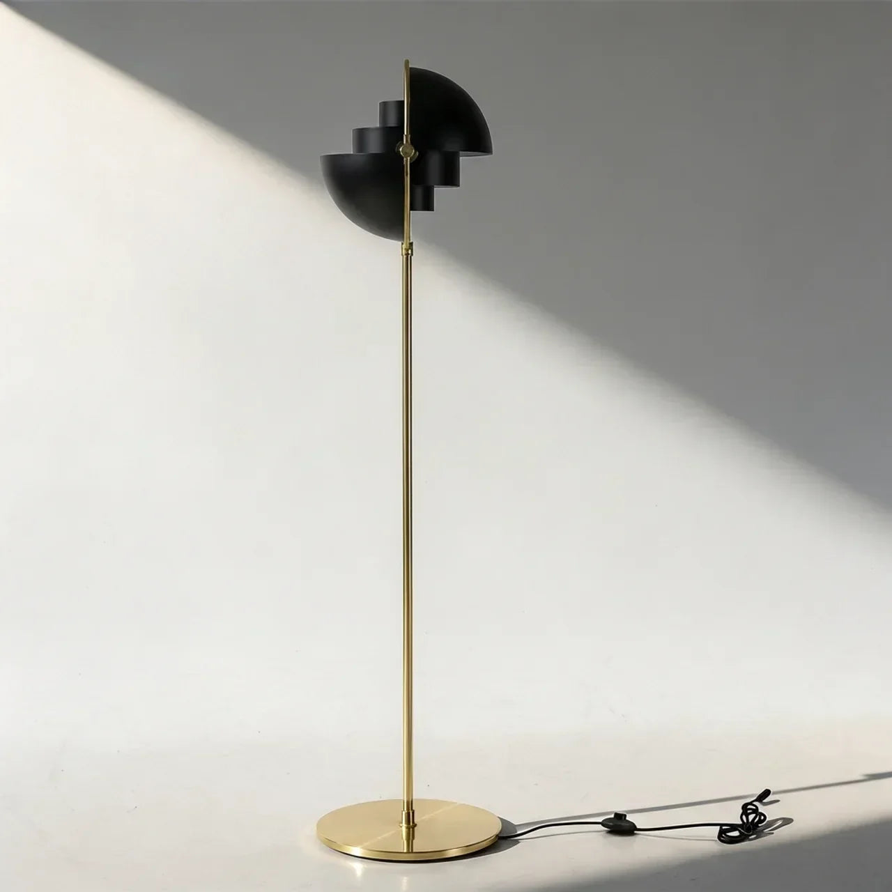 Directional Floor Lamp With Adjustable Shade In Danish Modern Style For Residential Interiors