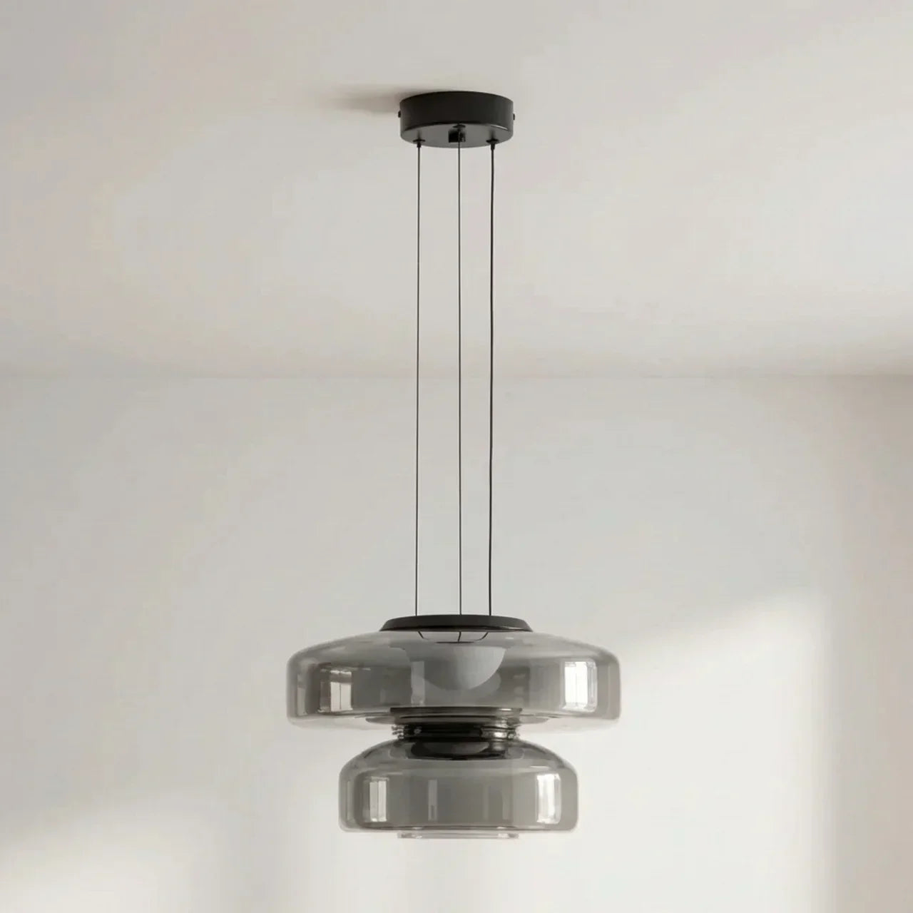 Bauhaus Style Tiered Glass Pendant Light With Integrated Led For Modern Interiors