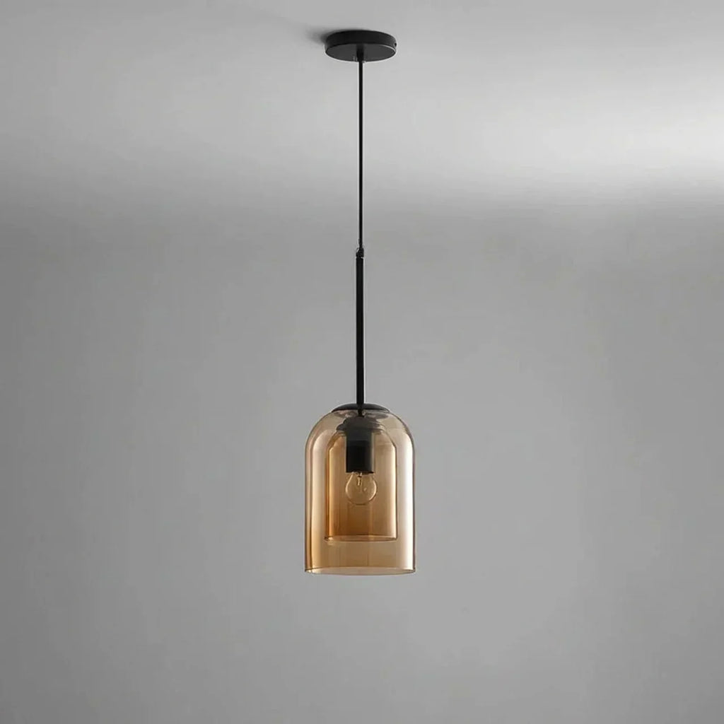 Double Glass Dome Pendant Light Fixture For Dining Rooms Bedrooms And Living Spaces