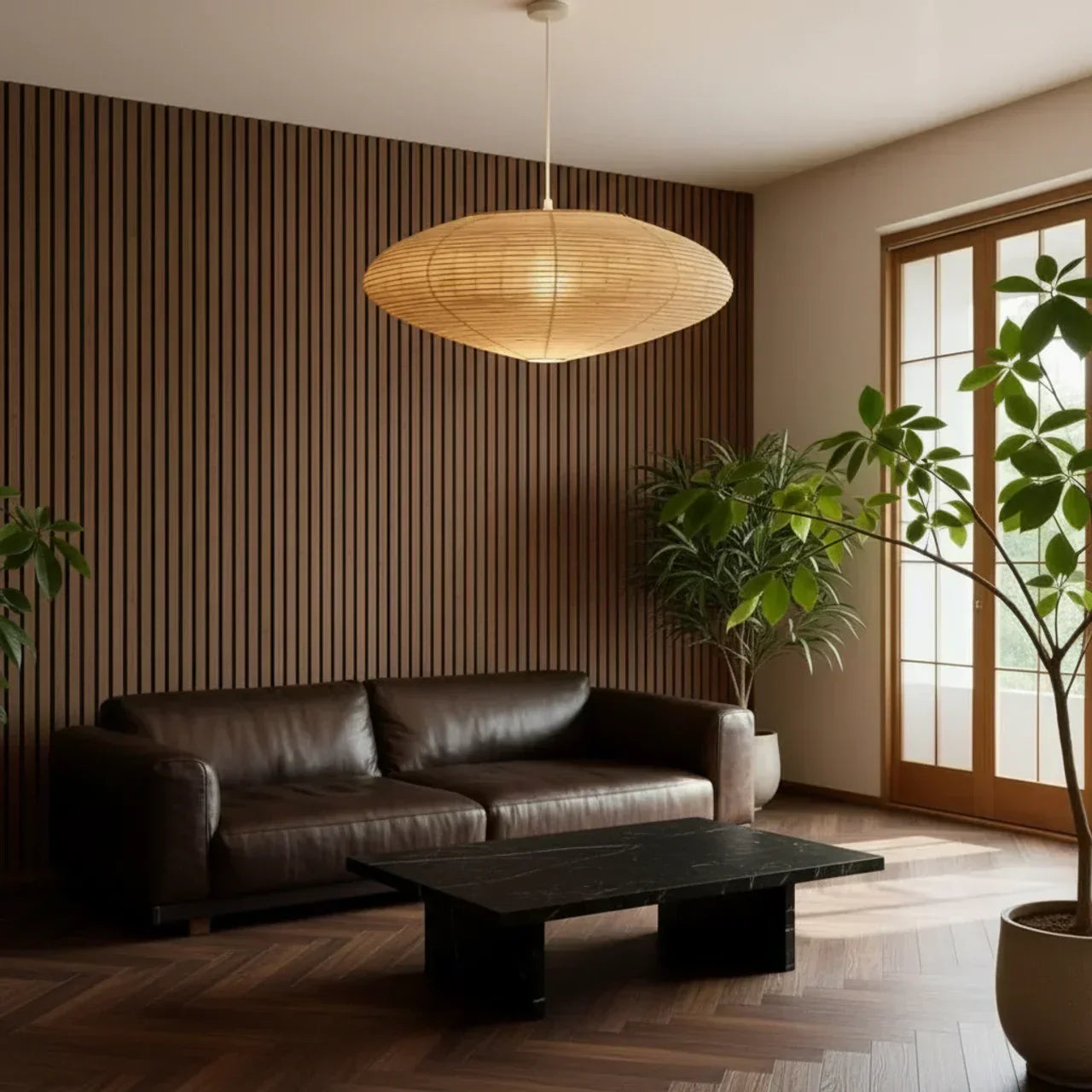 Rice Paper Pendant Light With Oval Shade For Indoor Ceiling Installations Ideal For Living Rooms And Hallways