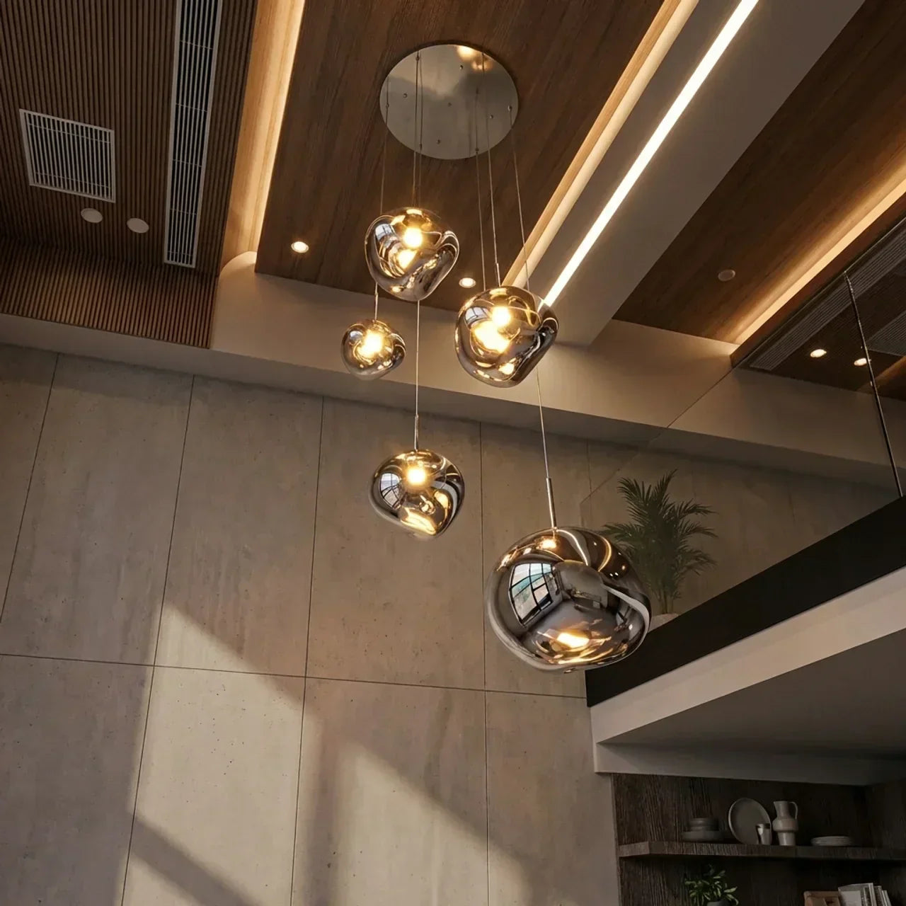 Statement Cluster Pendant Lighting Fixture With Irregular Arrangement For Living Rooms