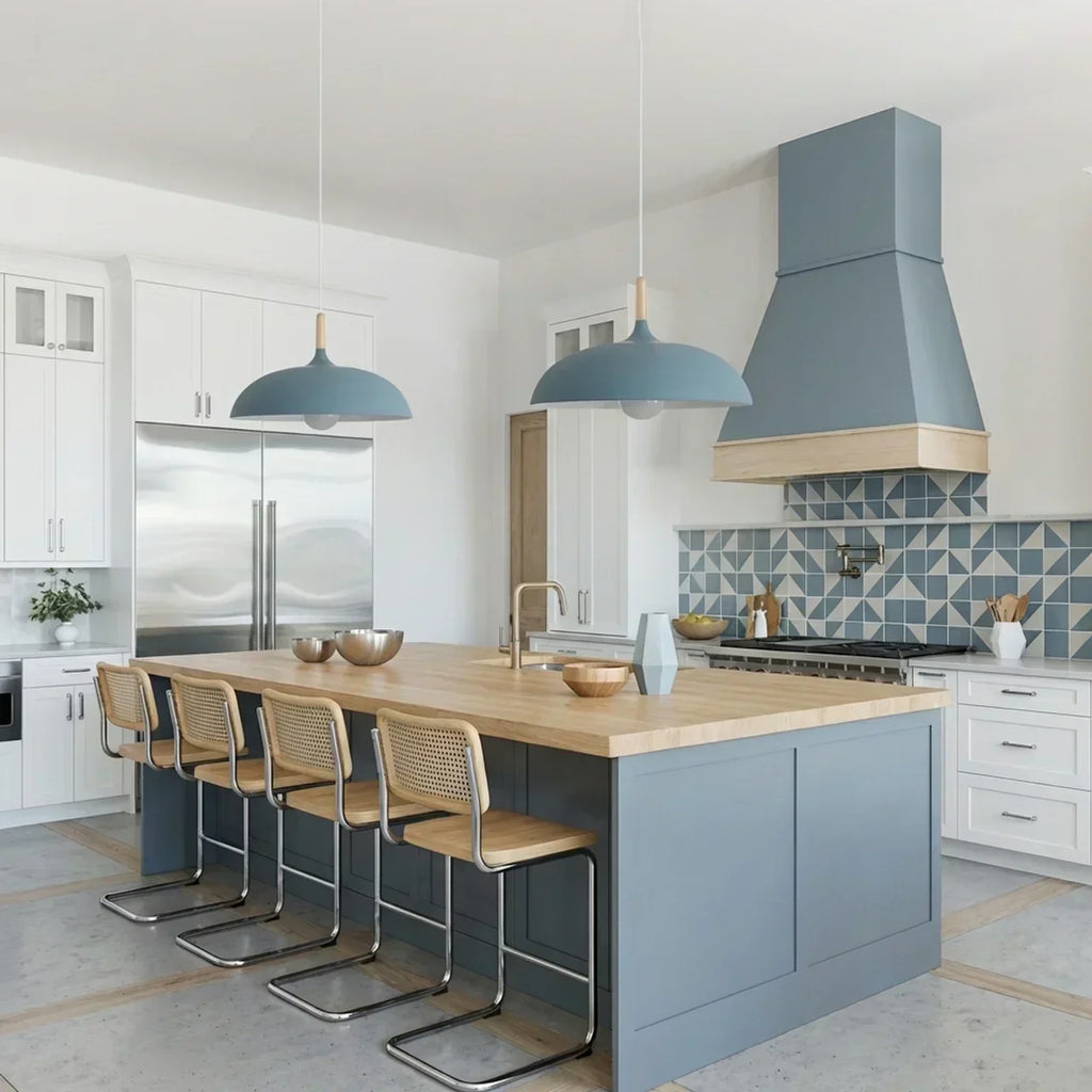 Geometric Sculptural Pendant Light With Metal Shade And Wood Accent For Modern Interiors